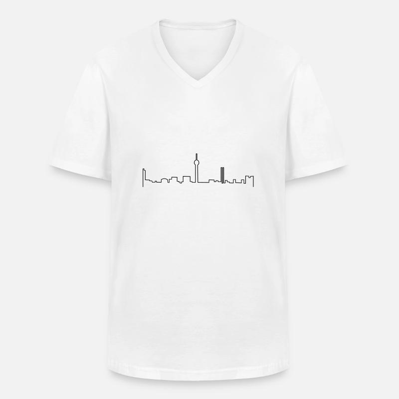 düsseldorf skyline - Männer-T-Shirt mit V-Ausschnitt - Weiß