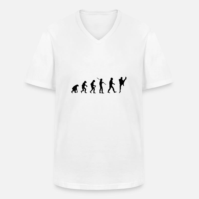 Kampfsport Evolution - Männer-T-Shirt mit V-Ausschnitt - Weiß