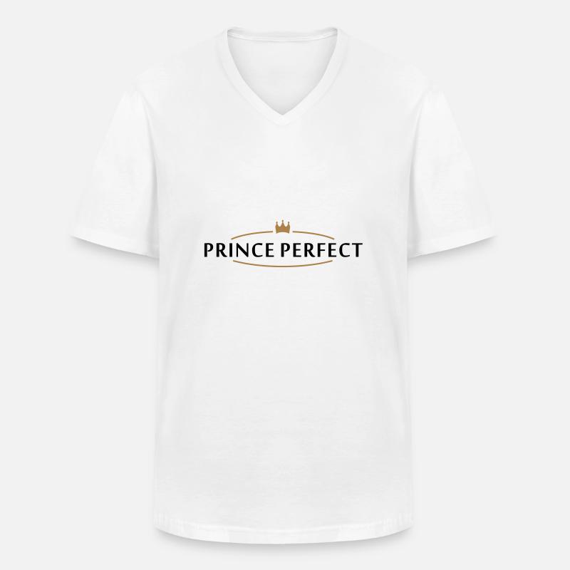 prince perfect (2c) - Männer-T-Shirt mit V-Ausschnitt - Weiß
