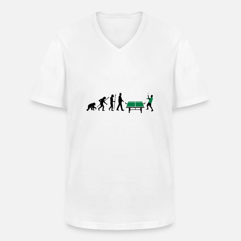 evolution_table_tennis_072012_a_2c - Männer-T-Shirt mit V-Ausschnitt - Weiß