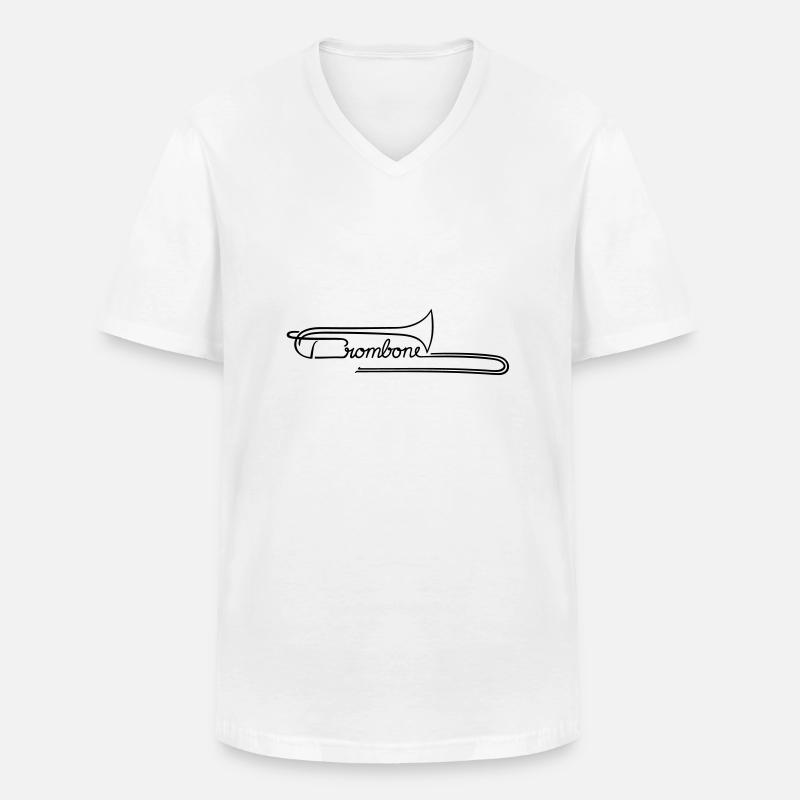 The Trombone - Männer-T-Shirt mit V-Ausschnitt - Weiß