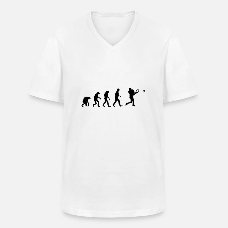 tennis evolution - Männer-T-Shirt mit V-Ausschnitt - Weiß