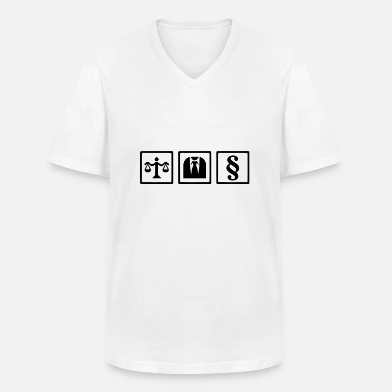 Anwalt - Männer-T-Shirt mit V-Ausschnitt - Weiß