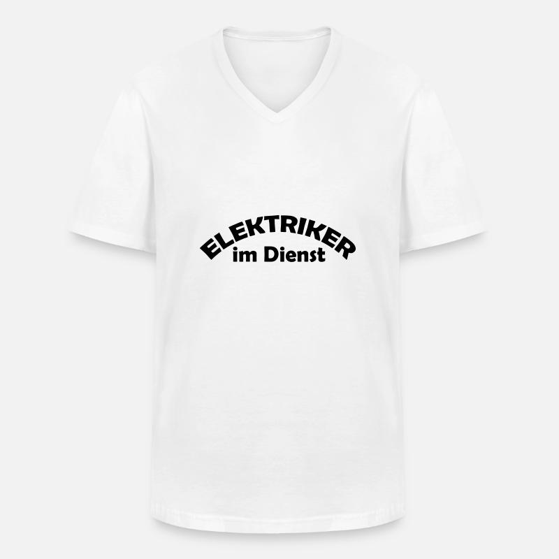 elektriker im dienst - Männer-T-Shirt mit V-Ausschnitt - Weiß