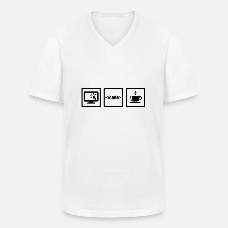 Programmer - Men's V-Neck T-Shirt - white