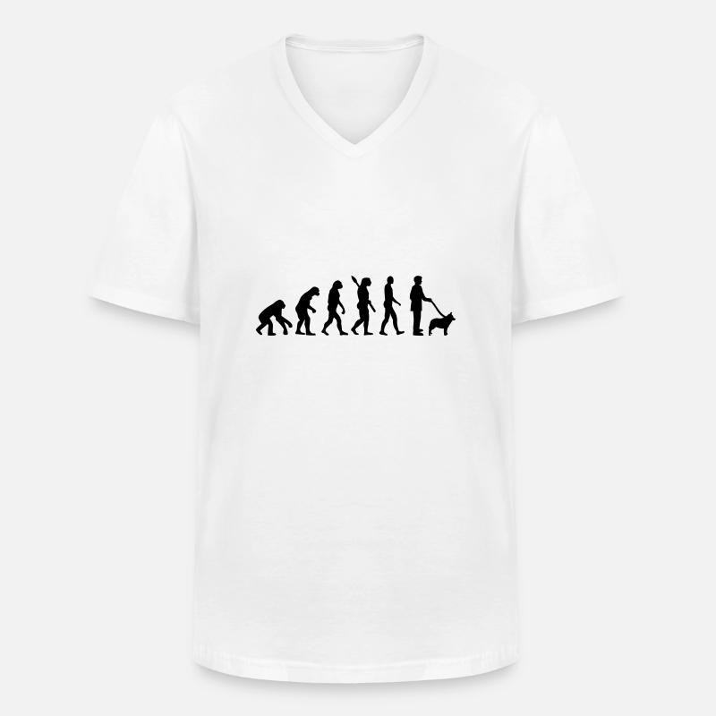 Schipperke - Männer-T-Shirt mit V-Ausschnitt - Weiß