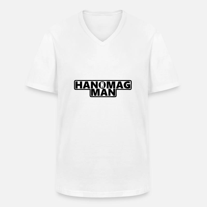 Hanomag Man - Männer-T-Shirt mit V-Ausschnitt - Weiß
