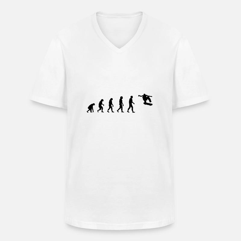Evolution Skate - Männer-T-Shirt mit V-Ausschnitt - Weiß