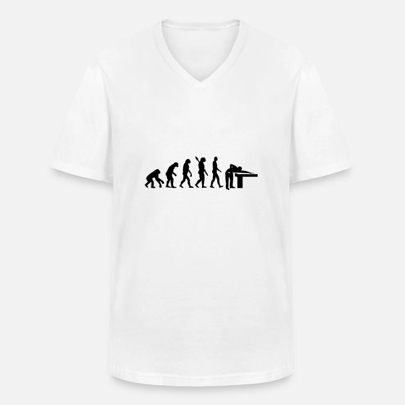 Evolution Billards - Men's V-Neck T-Shirt - white