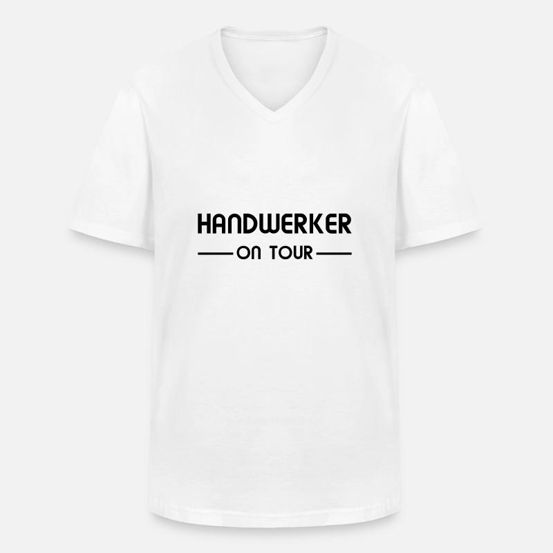 Handwerker on Tour - Männer-T-Shirt mit V-Ausschnitt - Weiß