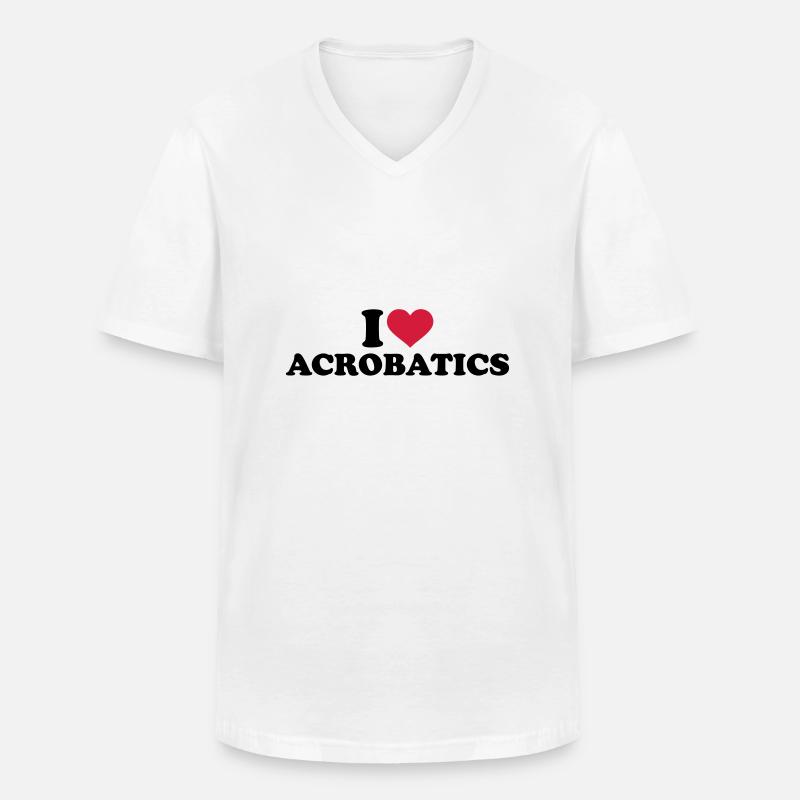 Akrobatik - Männer-T-Shirt mit V-Ausschnitt - Weiß