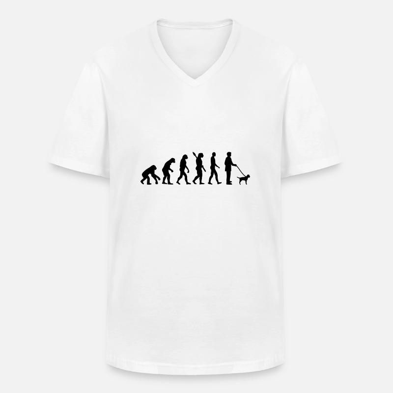 Border Terrier - Männer-T-Shirt mit V-Ausschnitt - Weiß