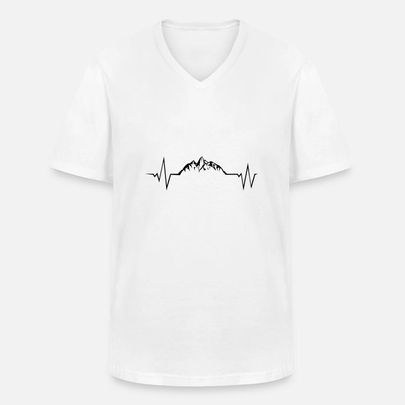 mountains puls - Männer-T-Shirt mit V-Ausschnitt - Weiß