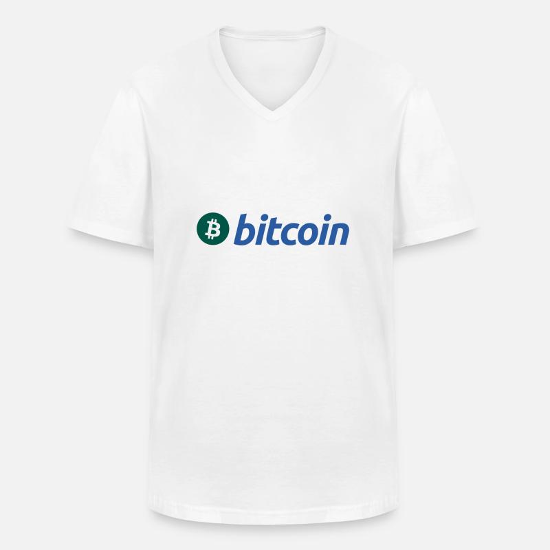 Bitcoin (Bitcoin) - Männer-T-Shirt mit V-Ausschnitt - Weiß