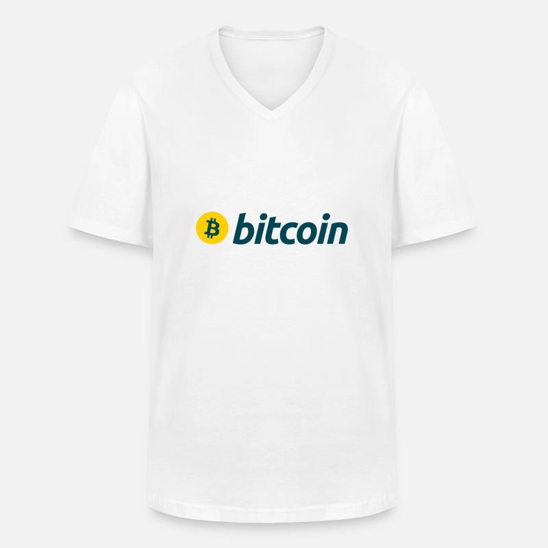 Bitcoin (Bitcoin) - Männer-T-Shirt mit V-Ausschnitt - Weiß