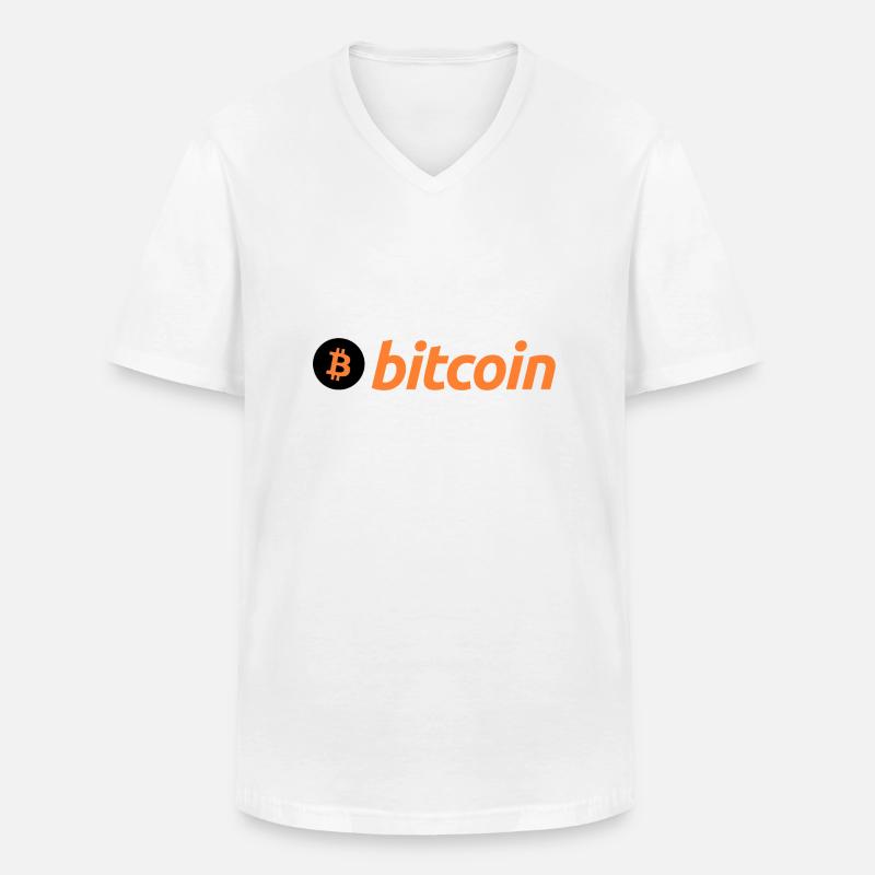 Bitcoin (Bitcoin) - Männer-T-Shirt mit V-Ausschnitt - Weiß