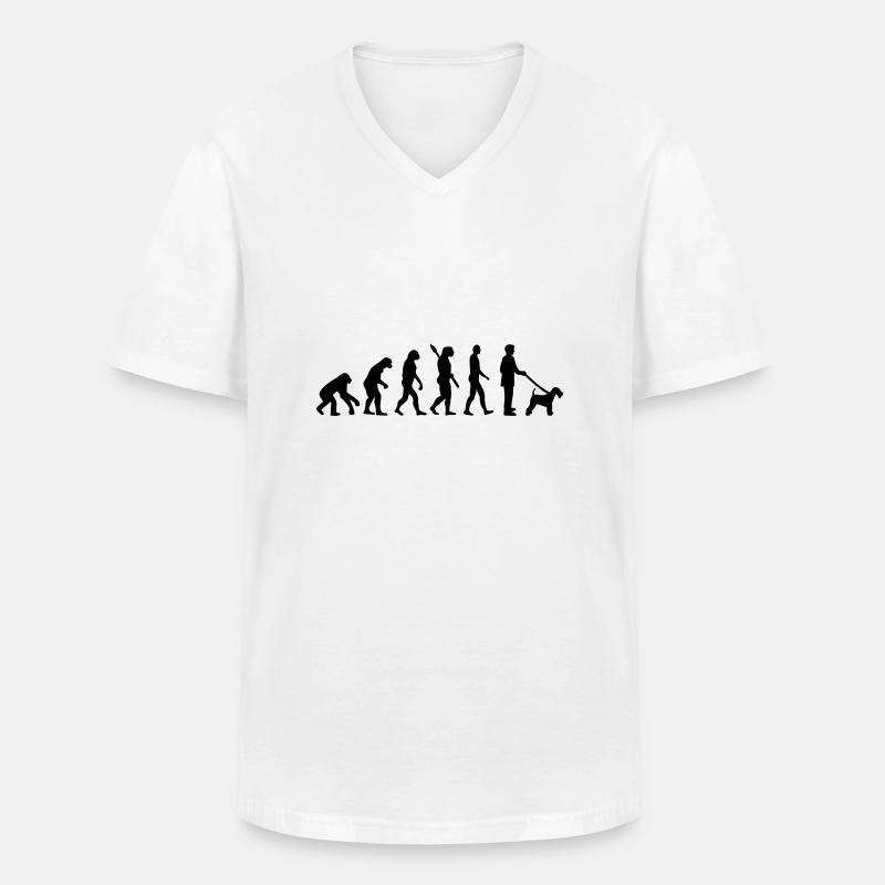 Airedale Terrier - Männer-T-Shirt mit V-Ausschnitt - Weiß