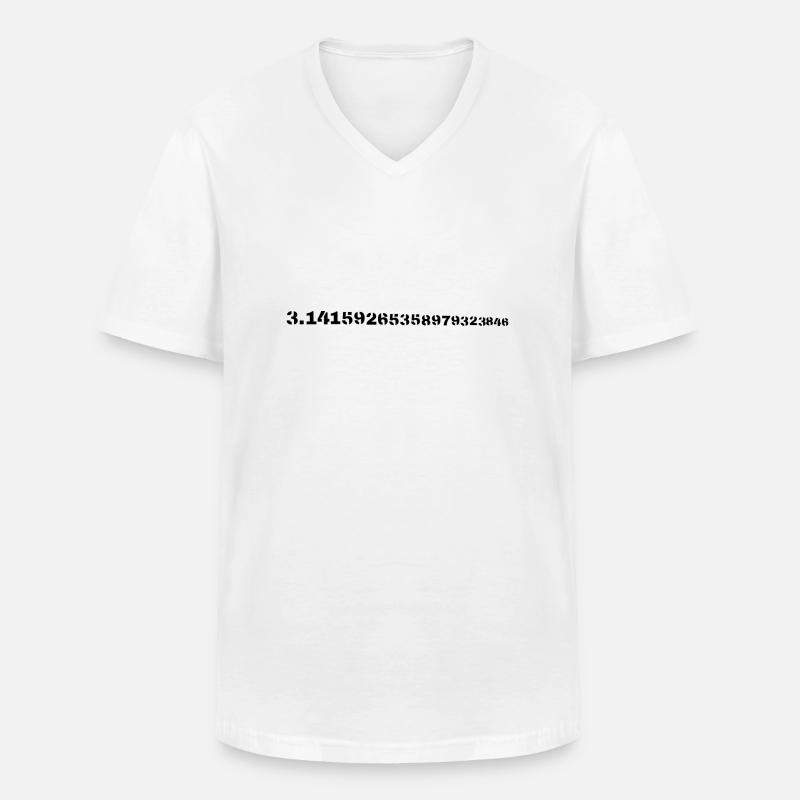 Pi - Männer-T-Shirt mit V-Ausschnitt - Weiß