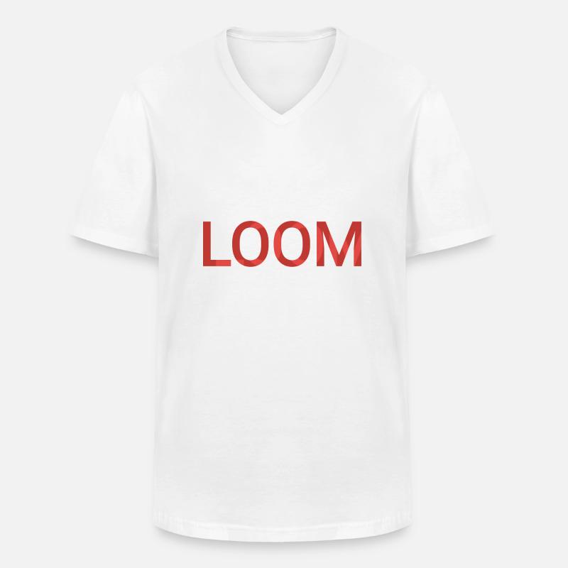Webstuhl - Männer-T-Shirt mit V-Ausschnitt - Weiß