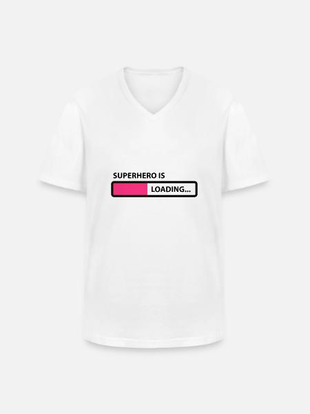superhero is loading - Männer-T-Shirt mit V-Ausschnitt - Weiß