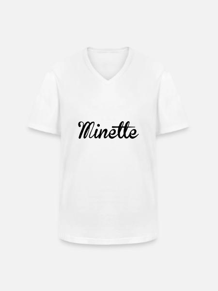 Minette - T-shirt col V Homme - blanc