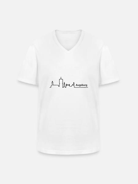 augsburg skyline - Männer-T-Shirt mit V-Ausschnitt - Weiß