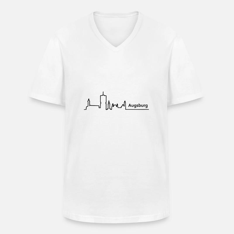 augsburg skyline - Männer-T-Shirt mit V-Ausschnitt - Weiß