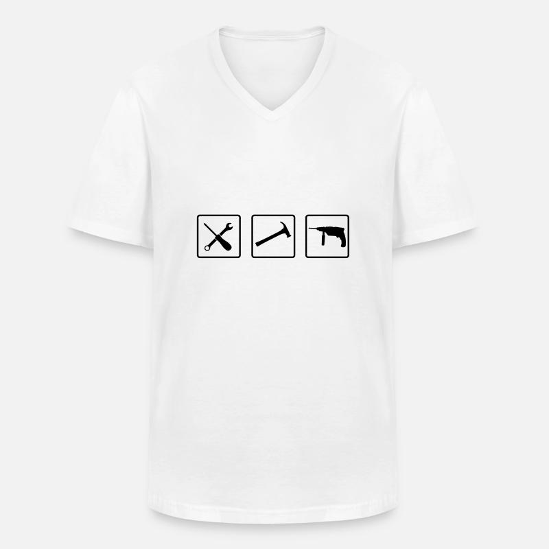 handwerker_1__f1 - Männer-T-Shirt mit V-Ausschnitt - Weiß