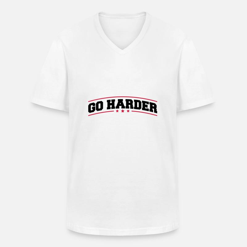 go_harder_bv2 - Männer-T-Shirt mit V-Ausschnitt - Weiß