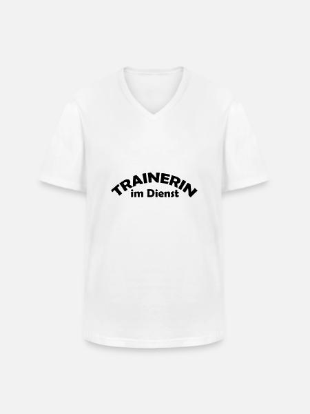 trainerin im dienst - Männer-T-Shirt mit V-Ausschnitt - Weiß