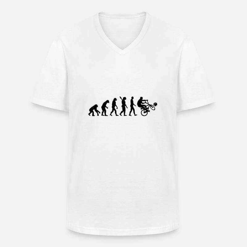 Evolution Cycle ball - Men's V-Neck T-Shirt - white