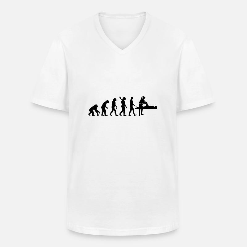 Evolution Physiothérapeute - T-shirt col V Homme - blanc
