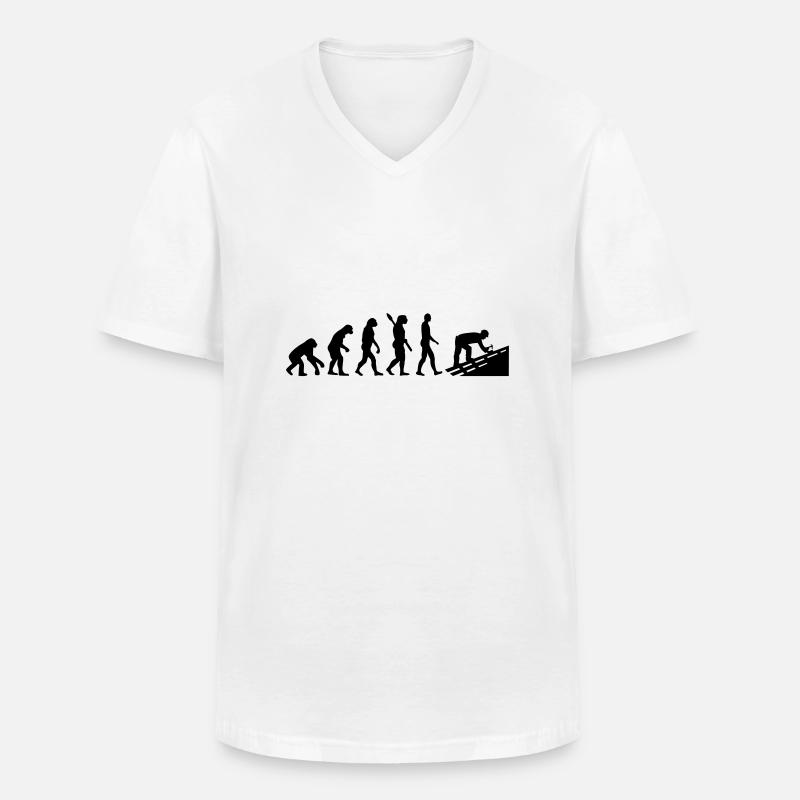 Evolution Roofer - Men's V-Neck T-Shirt - white