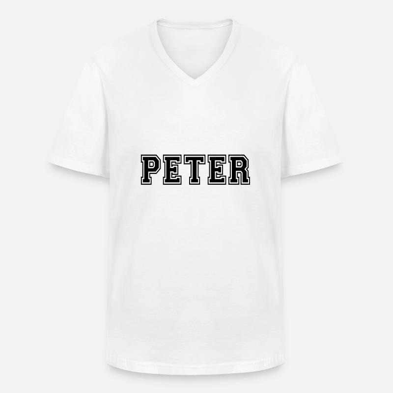 peter - Männer-T-Shirt mit V-Ausschnitt - Weiß