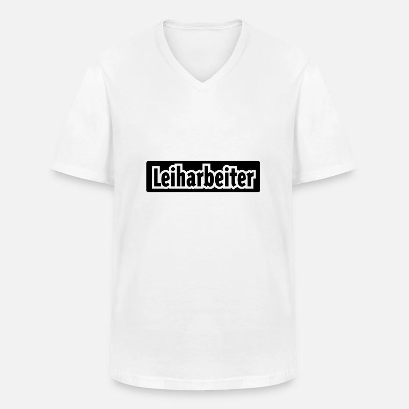 leiharbeiter - Männer-T-Shirt mit V-Ausschnitt - Weiß