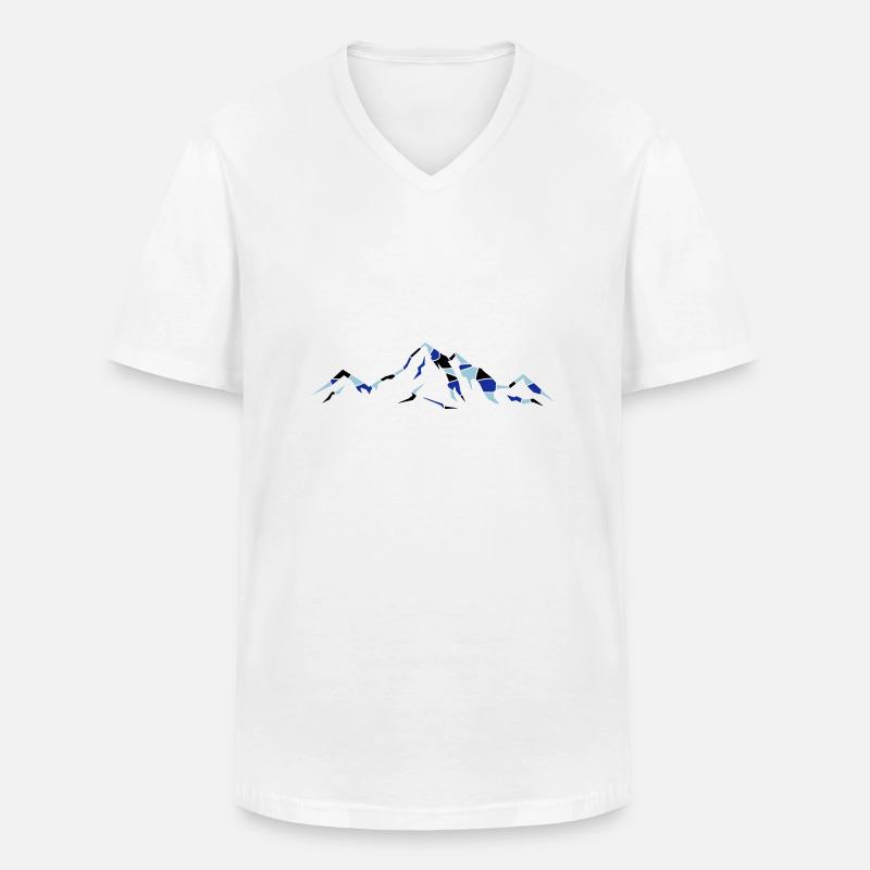 berge_02 - Männer-T-Shirt mit V-Ausschnitt - Weiß
