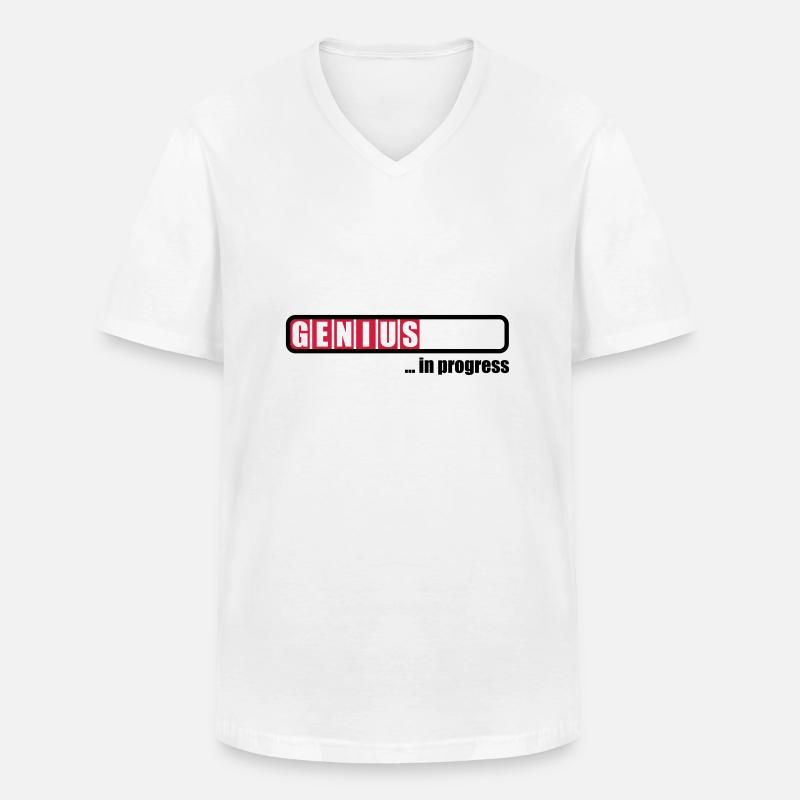 Genius in progress - Männer-T-Shirt mit V-Ausschnitt - Weiß