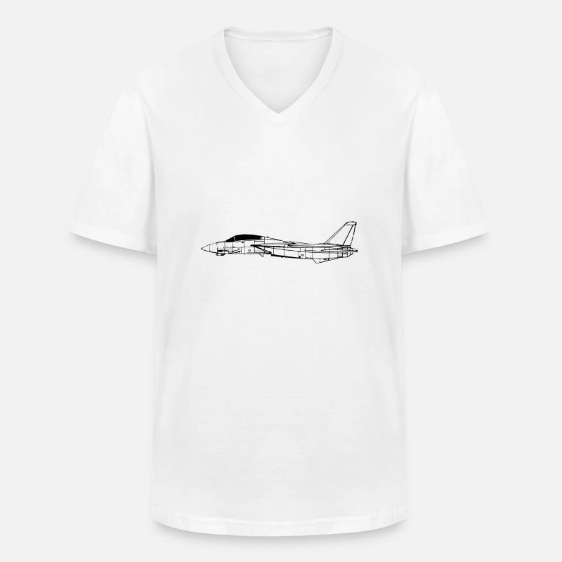 f14_vec_1 de - Männer-T-Shirt mit V-Ausschnitt - Weiß