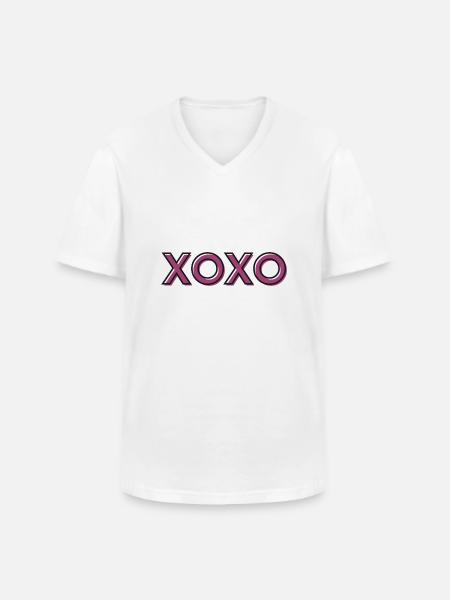 xoxo - Men's V-Neck T-Shirt - white