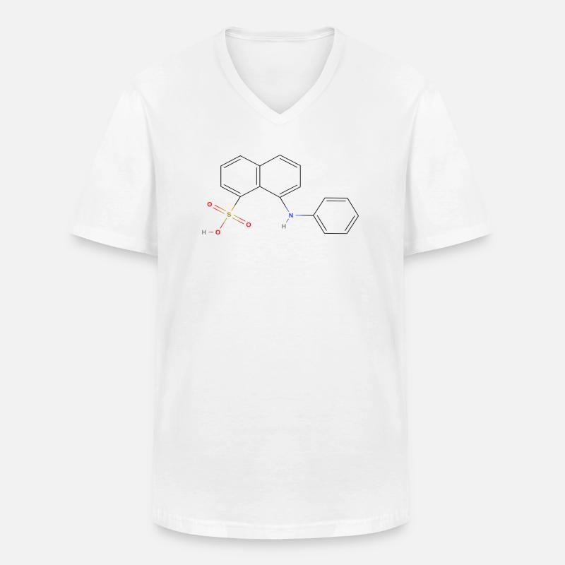 Lipase Molekül - Farbige Strukturformel - Männer-T-Shirt mit V-Ausschnitt - Weiß