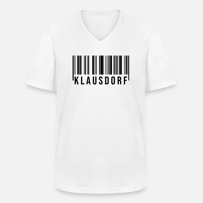 Klausdorf Strichcode - Männer-T-Shirt mit V-Ausschnitt - Weiß