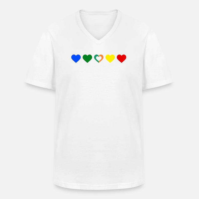 1D Love - Männer-T-Shirt mit V-Ausschnitt - Weiß