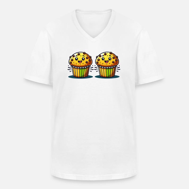 Muffin Comic - Männer-T-Shirt mit V-Ausschnitt - Weiß