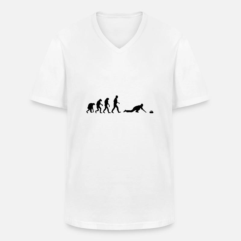 curling evolution - Männer-T-Shirt mit V-Ausschnitt - Weiß