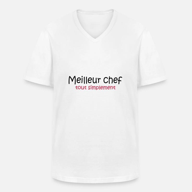 Meilleur chef tout simplement - Männer-T-Shirt mit V-Ausschnitt - Weiß