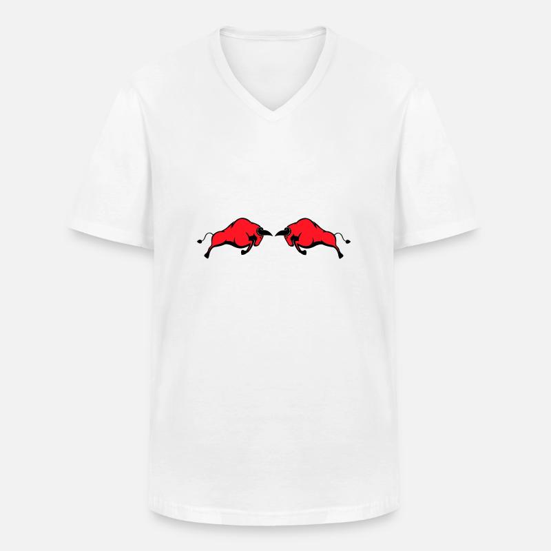 bulls - Men's V-Neck T-Shirt - white