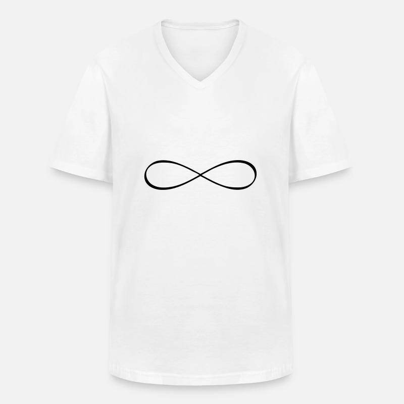 Infinity Simbolo dell'Infinito Amicizia - Maglietta da uomo classica con scollo a V - bianco