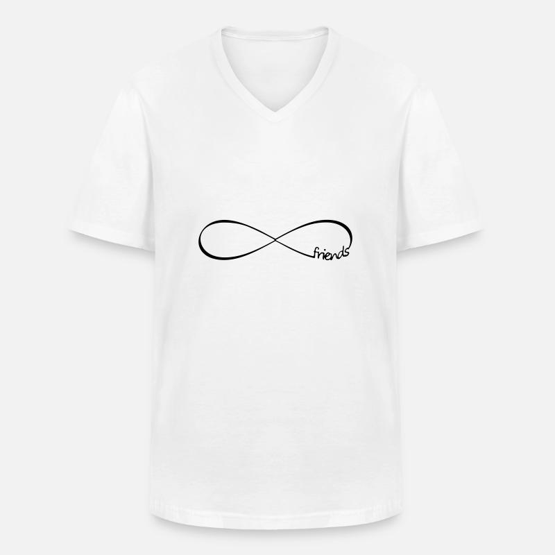amici Infinity - amici Amicizia Simbolo - Maglietta da uomo classica con scollo a V - bianco