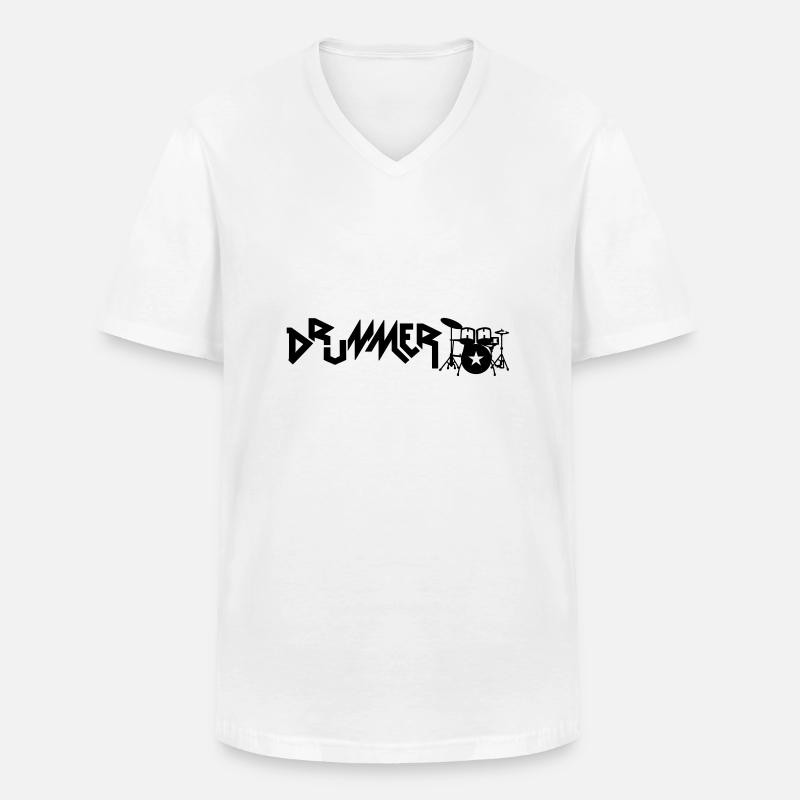 drummer - Männer-T-Shirt mit V-Ausschnitt - Weiß