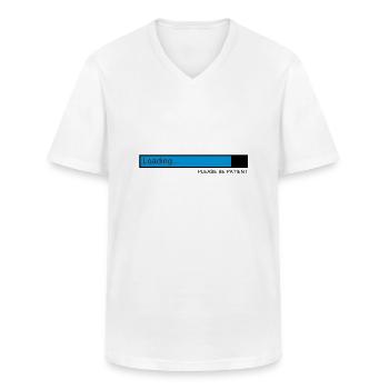 loading / loading bar / pc / download - Men's V-Neck T-Shirt - white - Front - AI Model Male 185 light (185cm)